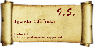 Igonda Sándor névjegykártya