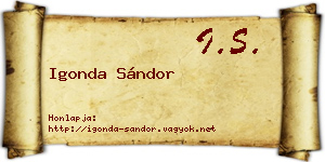 Igonda Sándor névjegykártya