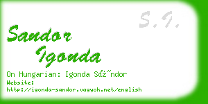 sandor igonda business card